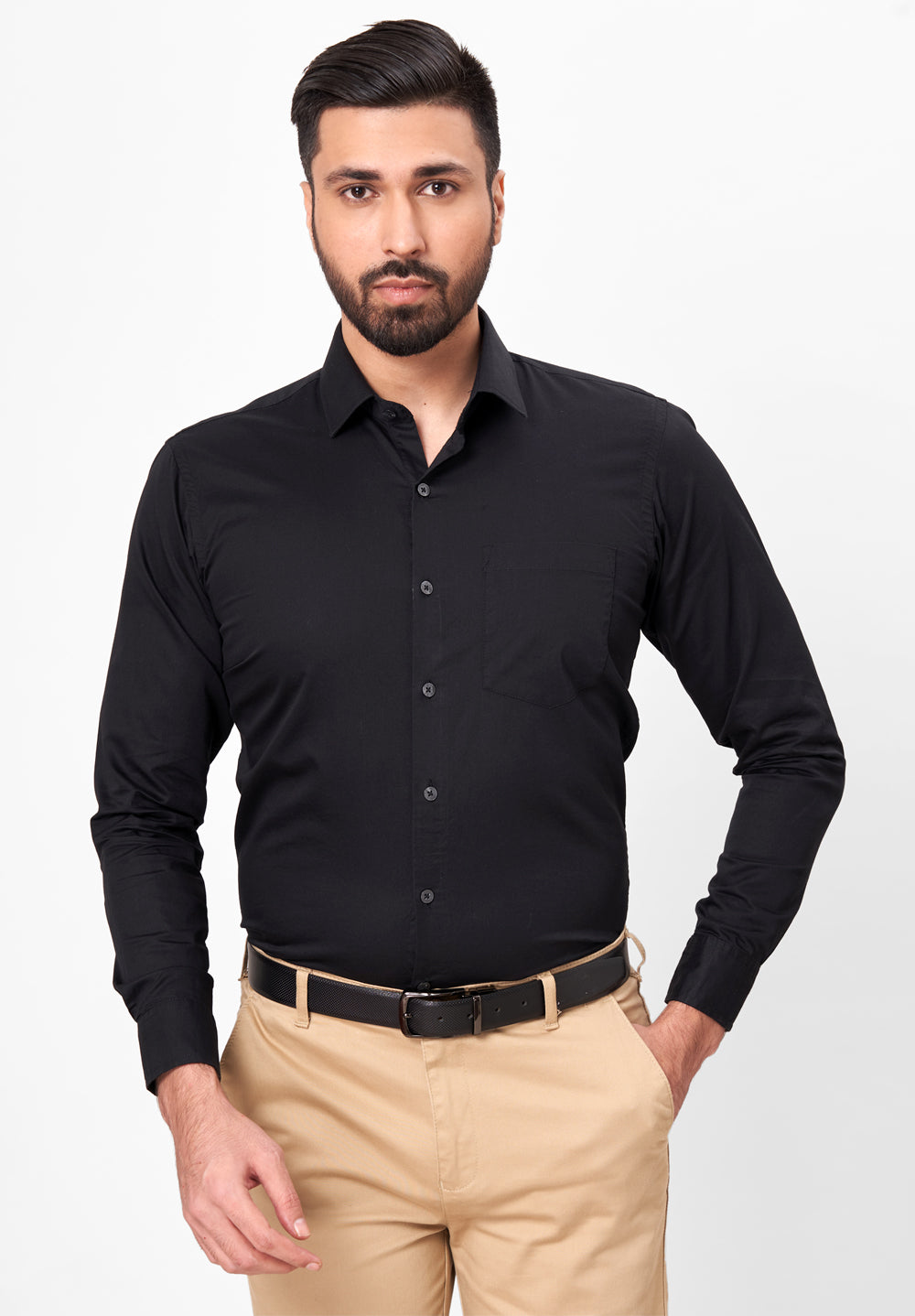 Men Black Slim Fit Formal Shirt – Fashionking Brands Pvt Ltd