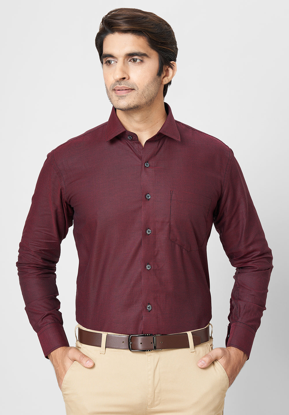 Pure Cotton Formal-Regular Fit Shirt - 40942