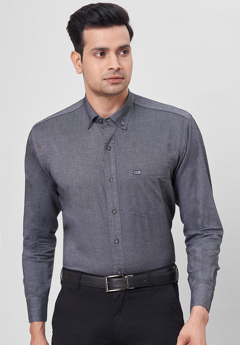 Pure Cotton Semi Formal-Smart Fit Shirt - 42703