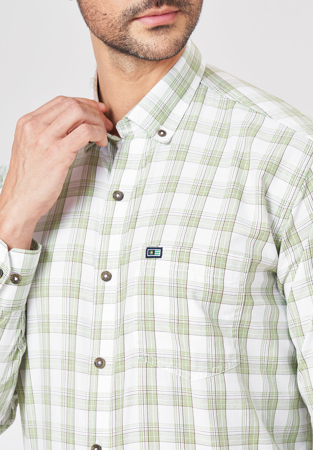 Pure Cotton Semi Formal-Smart Fit Shirt - 42854