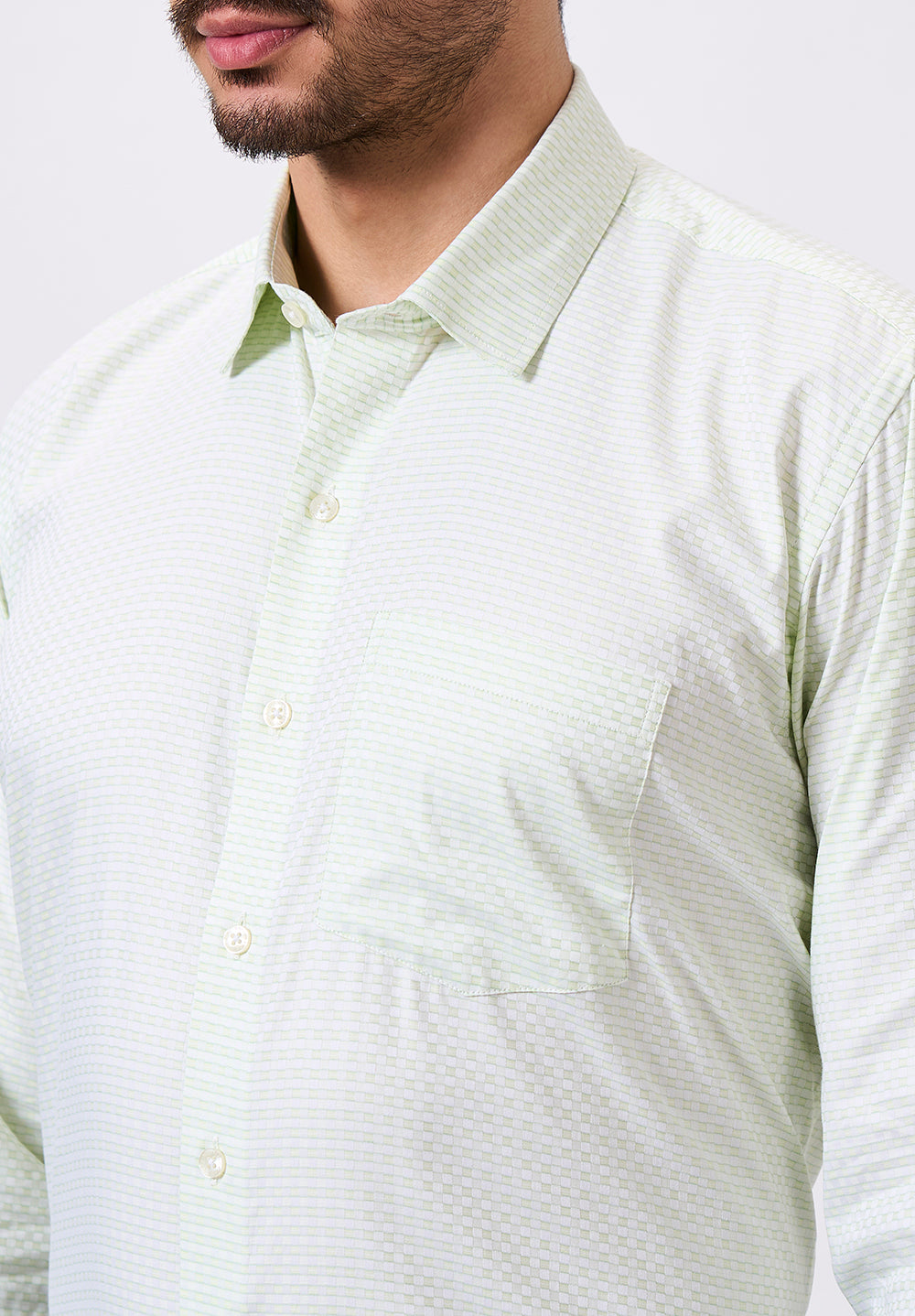 Men Green Regular Fit Formal Shirt