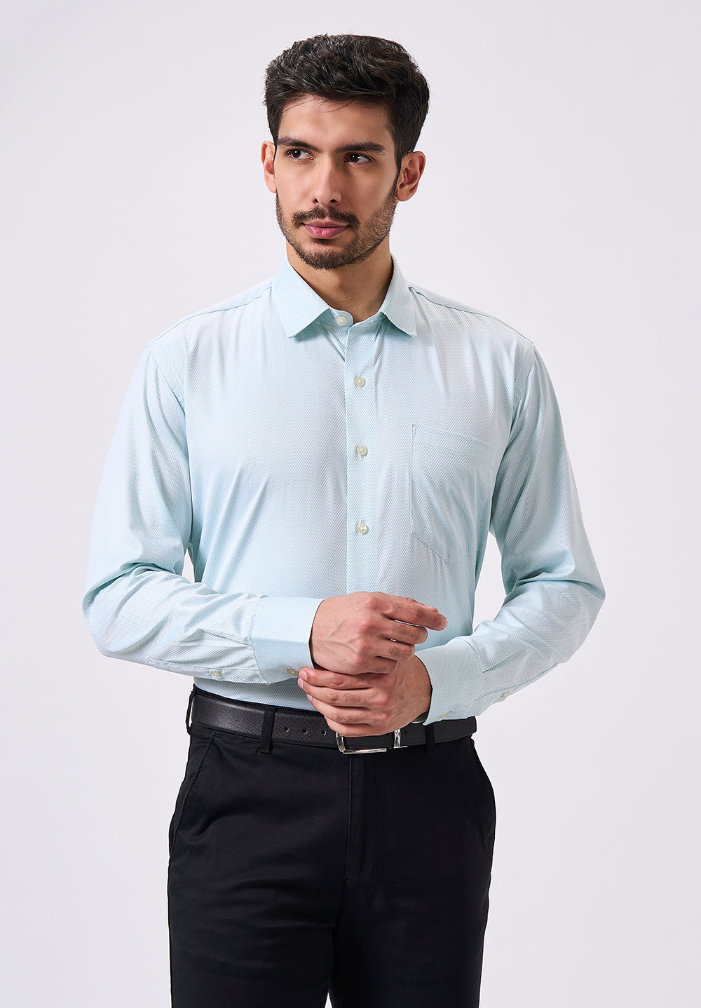 Men Blue Regular Fit Formal Shirt