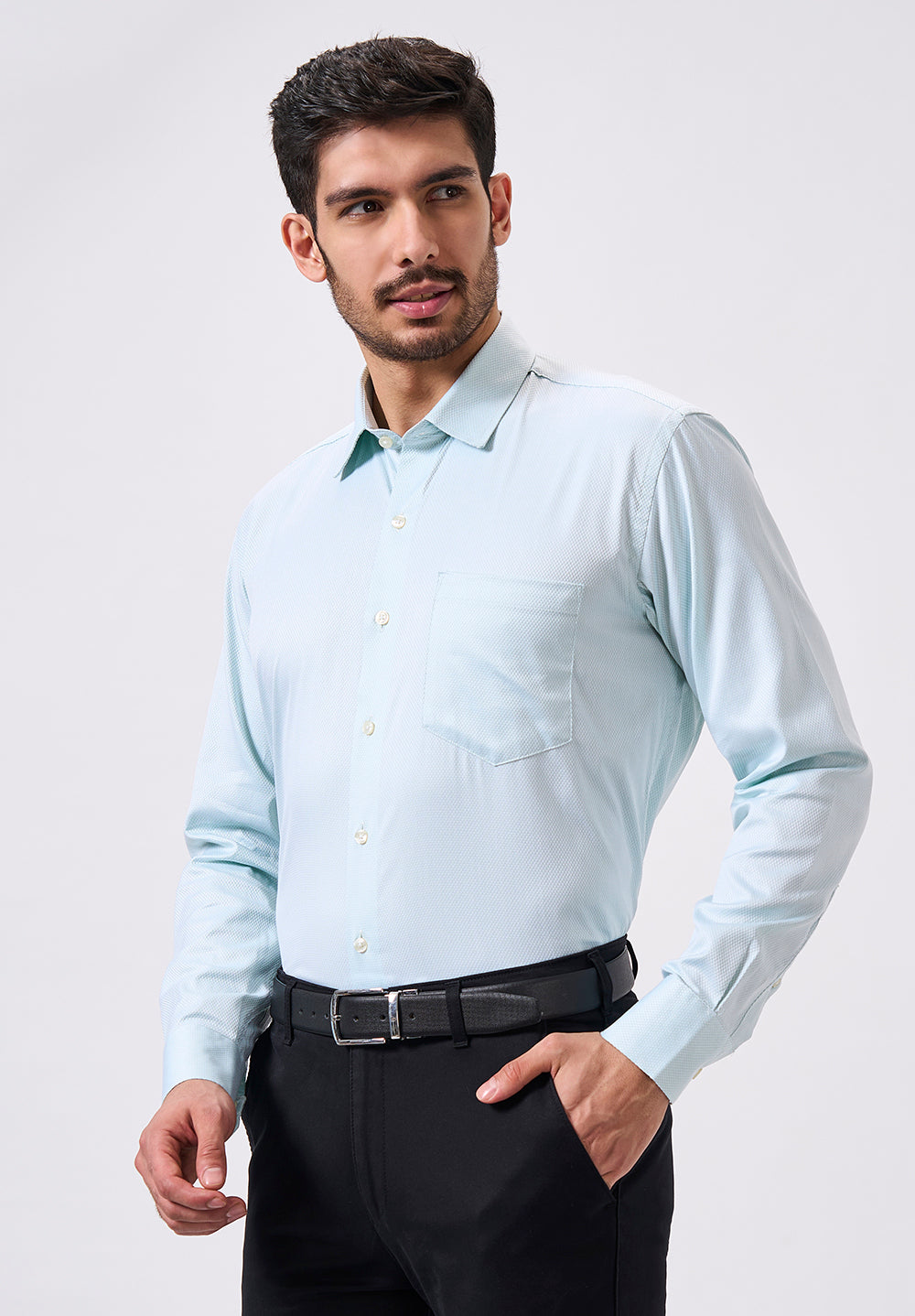 Men Blue Regular Fit Formal Shirt