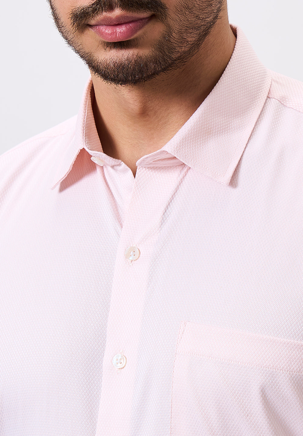 Men Peach Regular Fit Formal Shirt