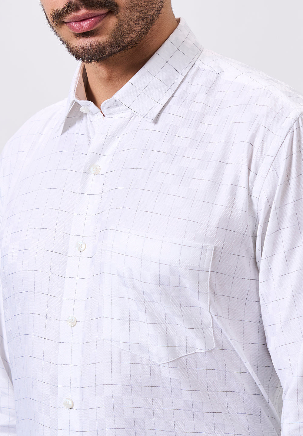 Men White Regular Fit Formal Shirt