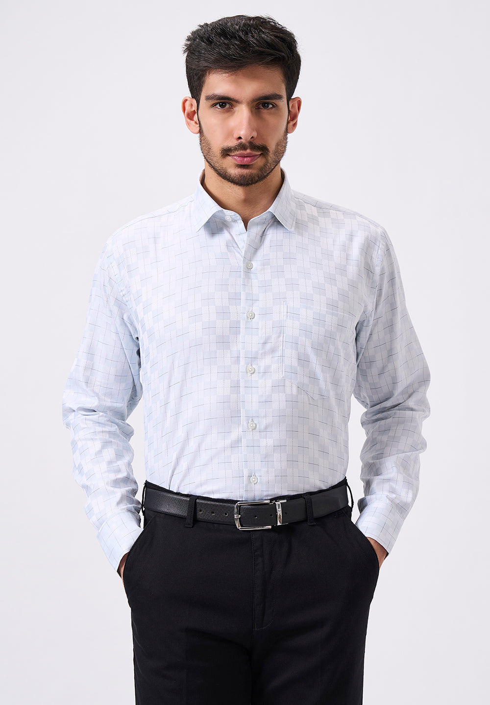 Men Grey Regular Fit Formal Shirt