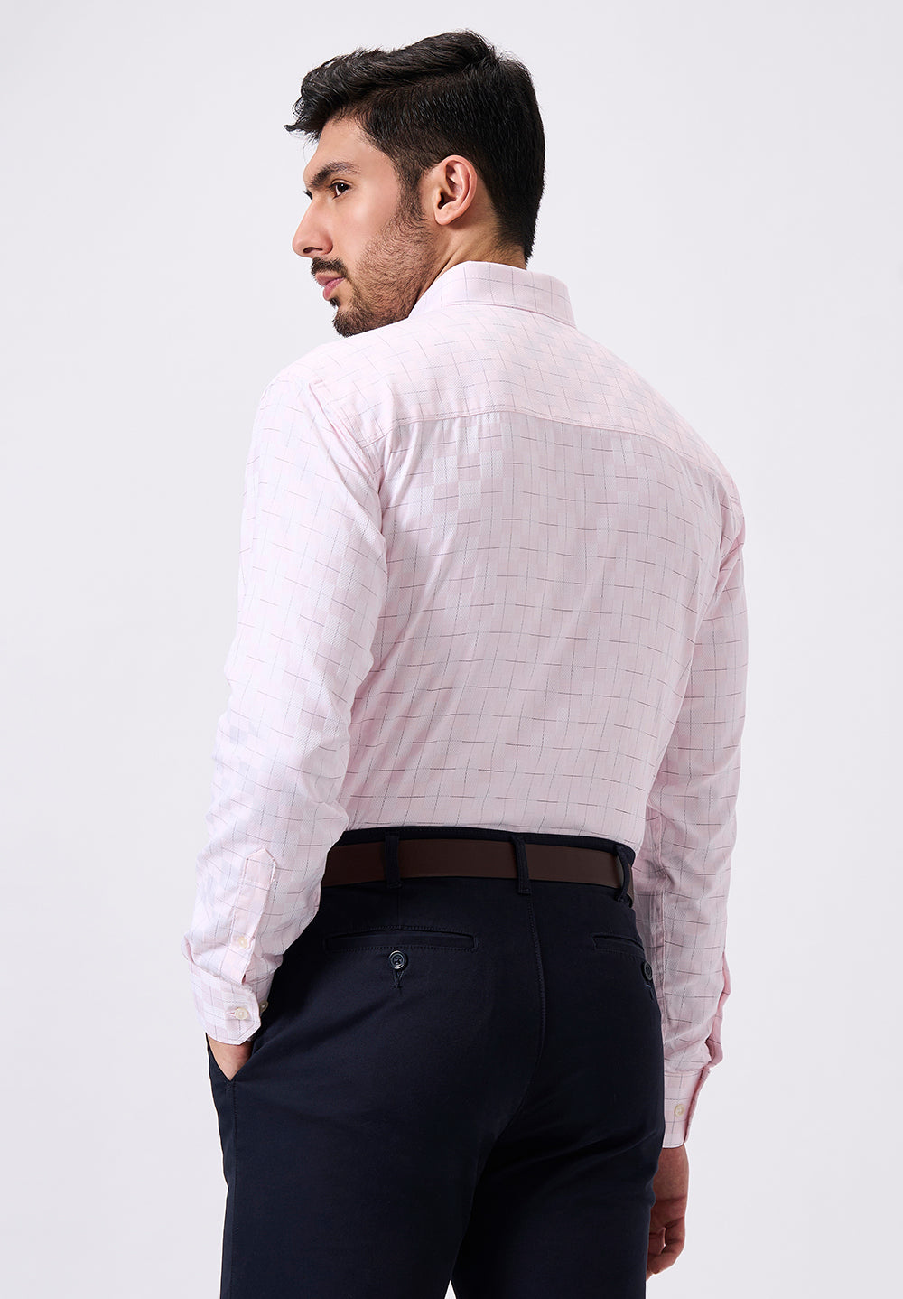 Men Peach Regular Fit Formal Shirt