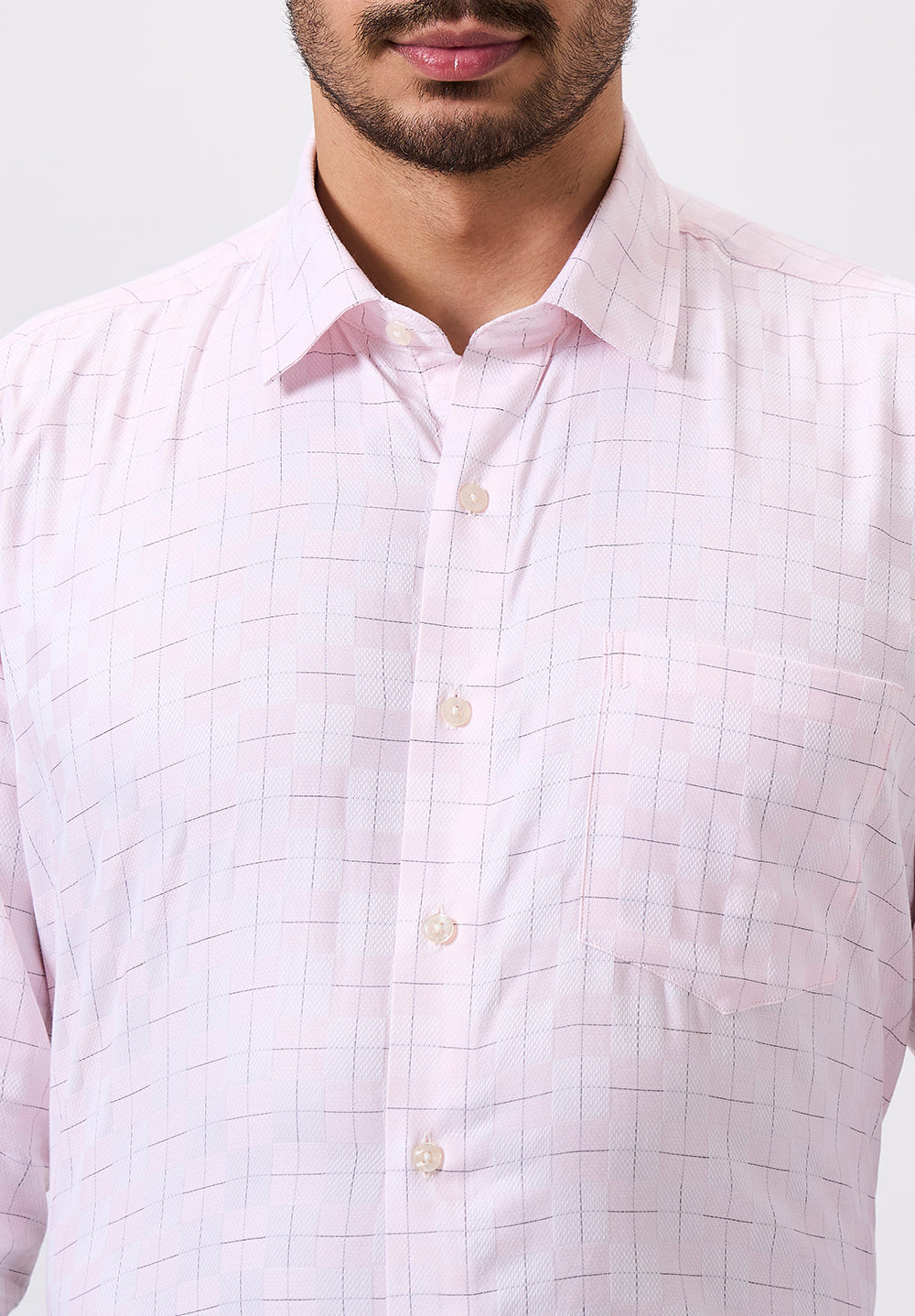 Men Peach Regular Fit Formal Shirt