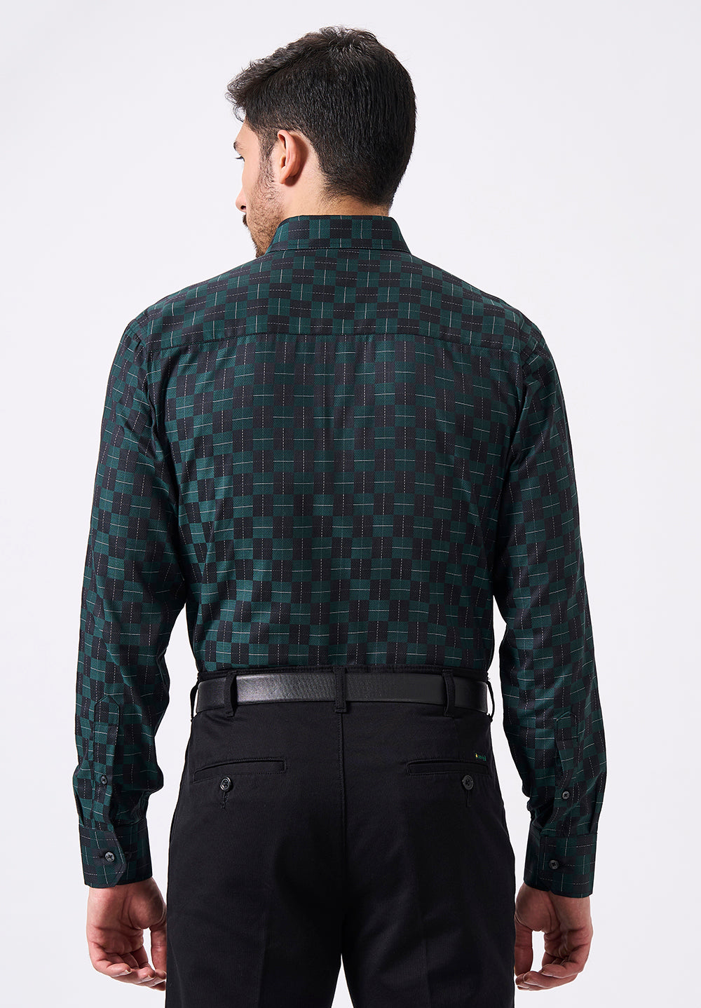 Men Green Regular Fit Formal Shirt