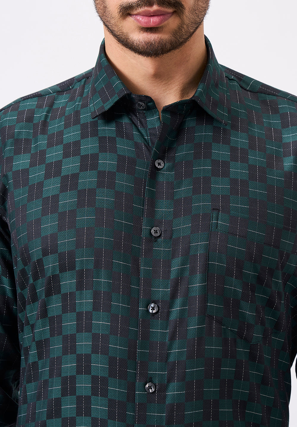 Men Green Regular Fit Formal Shirt