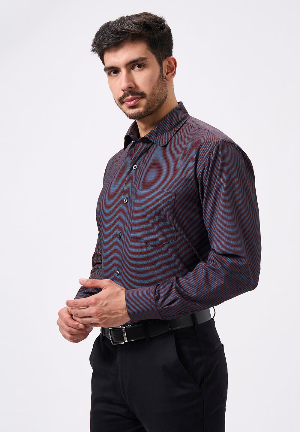 Men Purple Regular Fit Formal Shirt