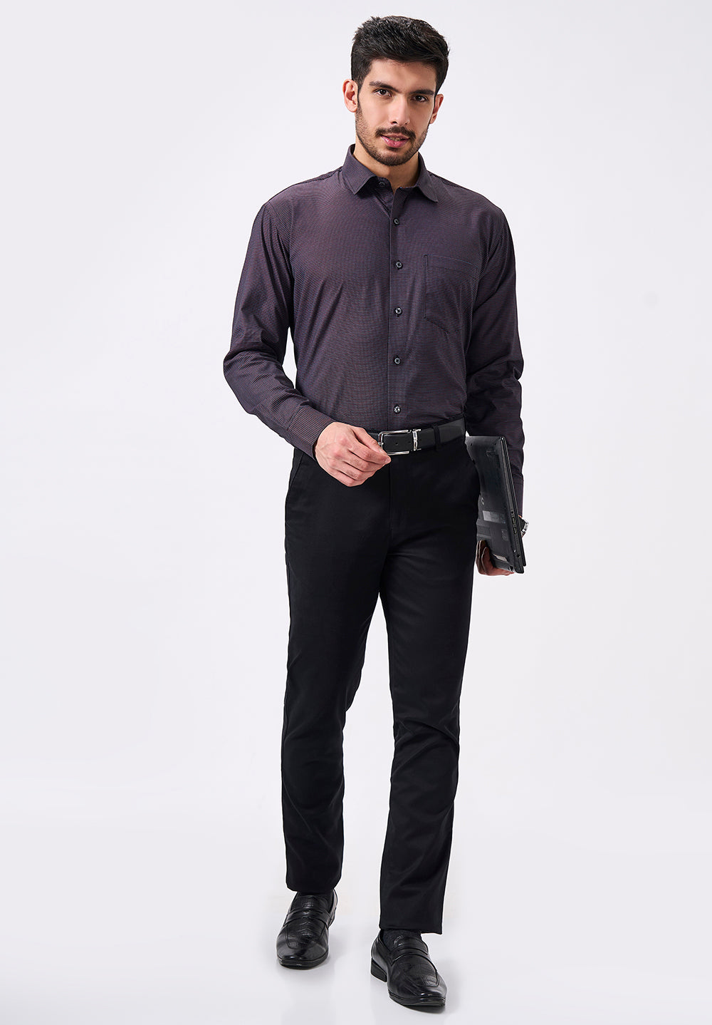 Men Purple Regular Fit Formal Shirt