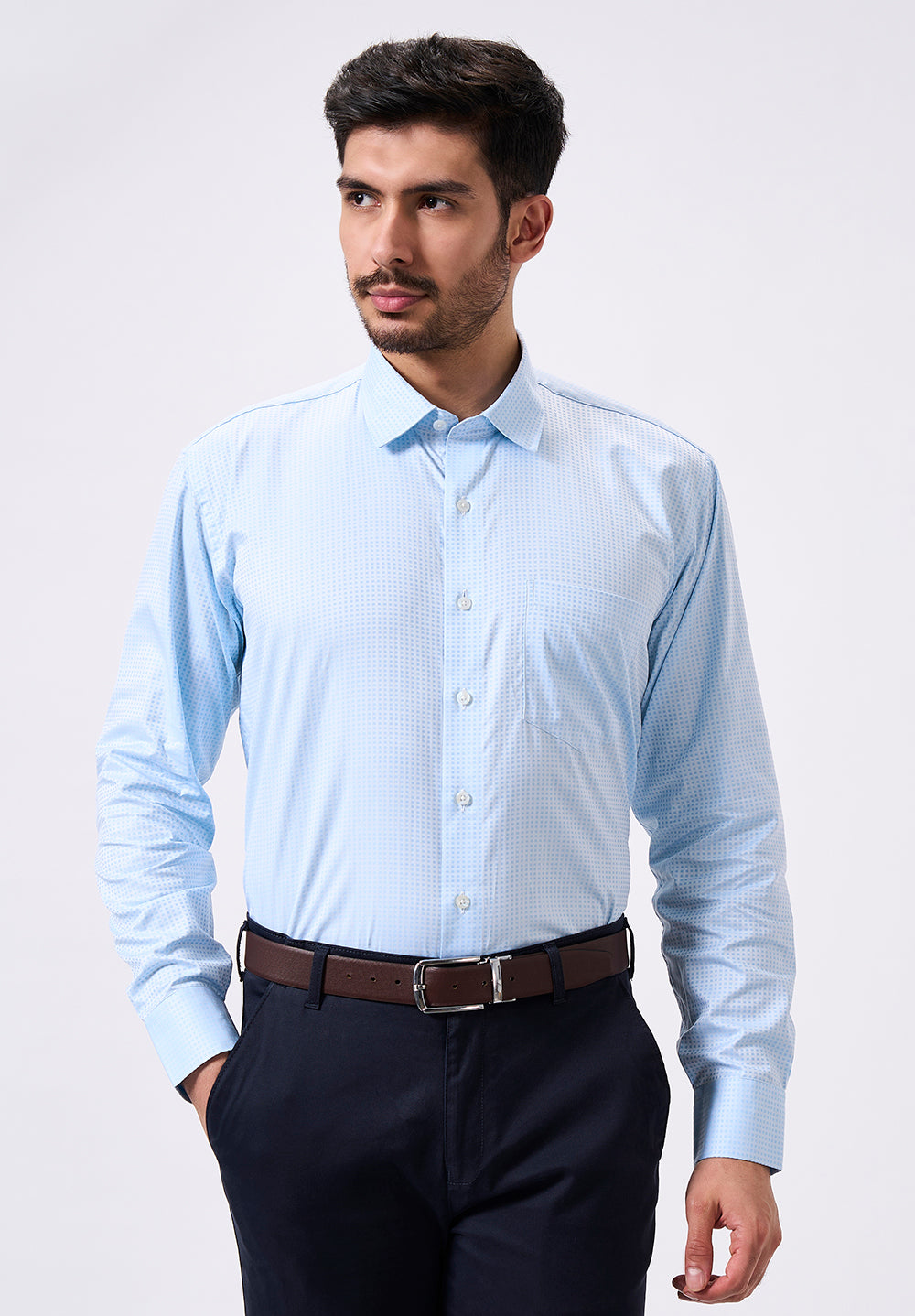 Men Blue Regular Fit Formal Shirt