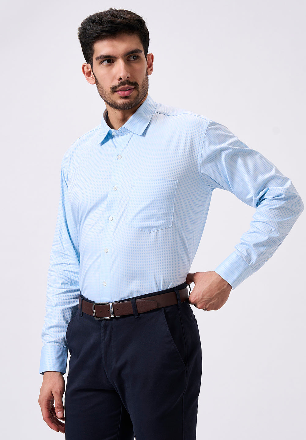 Men Blue Regular Fit Formal Shirt