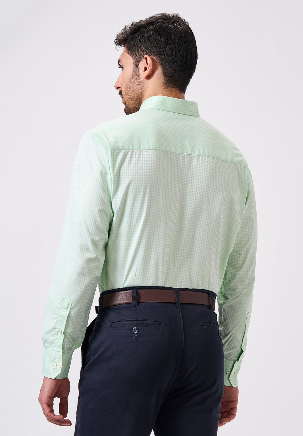 Men Green Regular Fit Formal Shirt