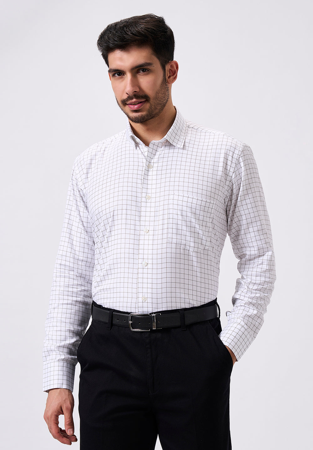 Men White Regular Fit Formal Shirt