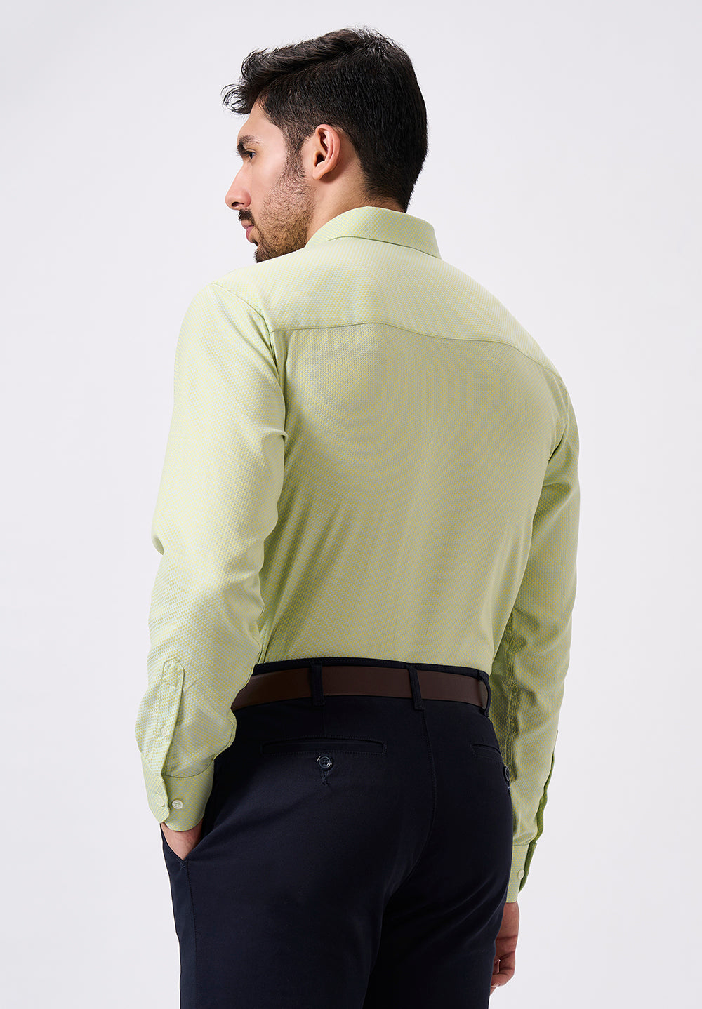 Men Green Regular Fit Formal Shirt