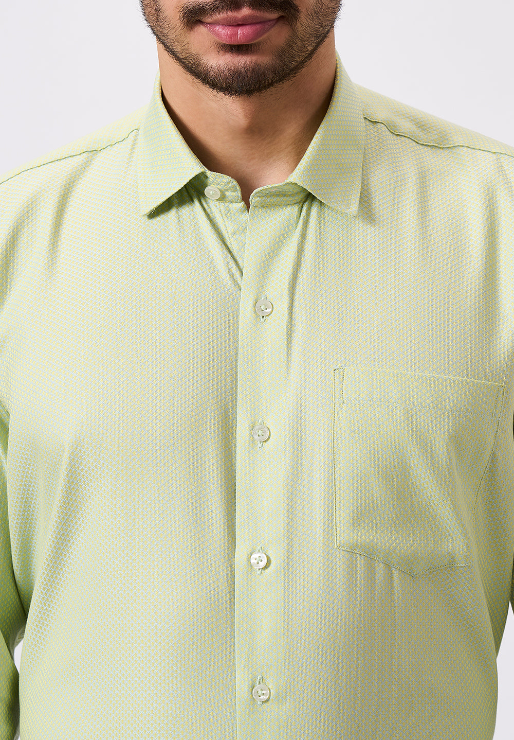 Men Green Regular Fit Formal Shirt