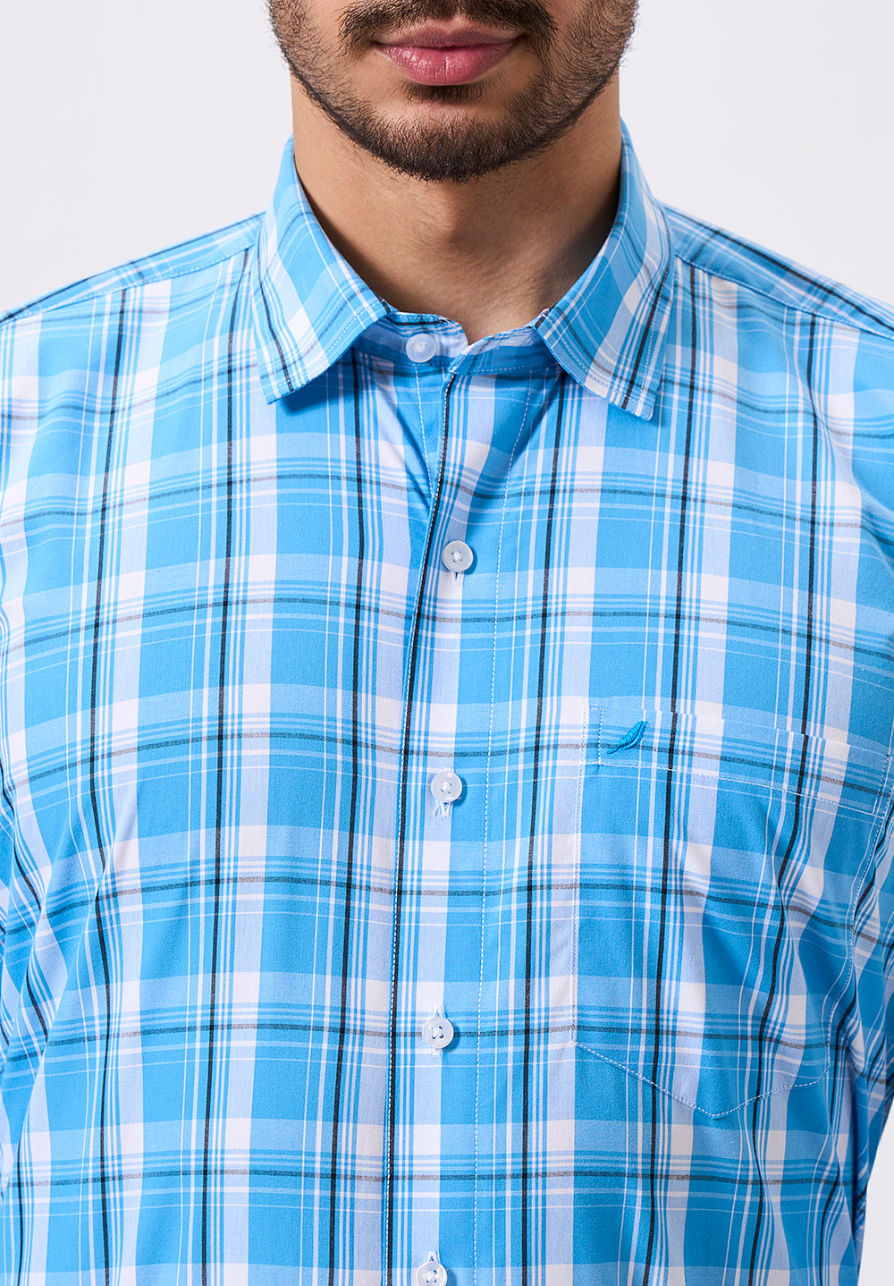 Men Blue Regular Fit Formal Shirt