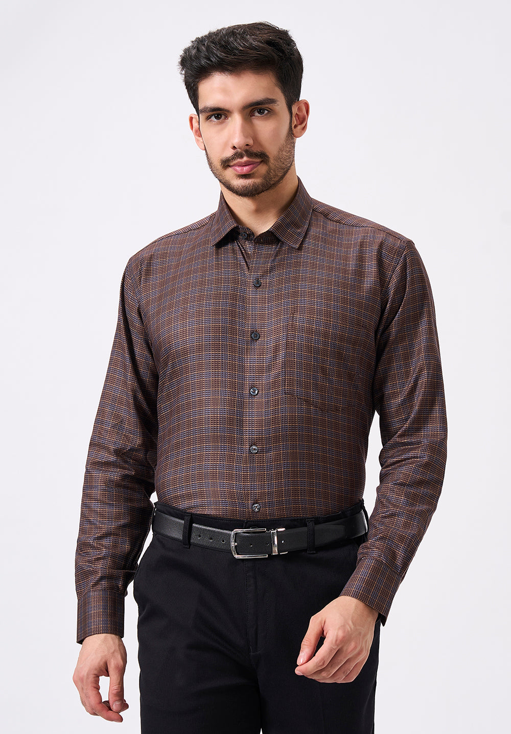 Men Brown Regular Fit Formal Shirt