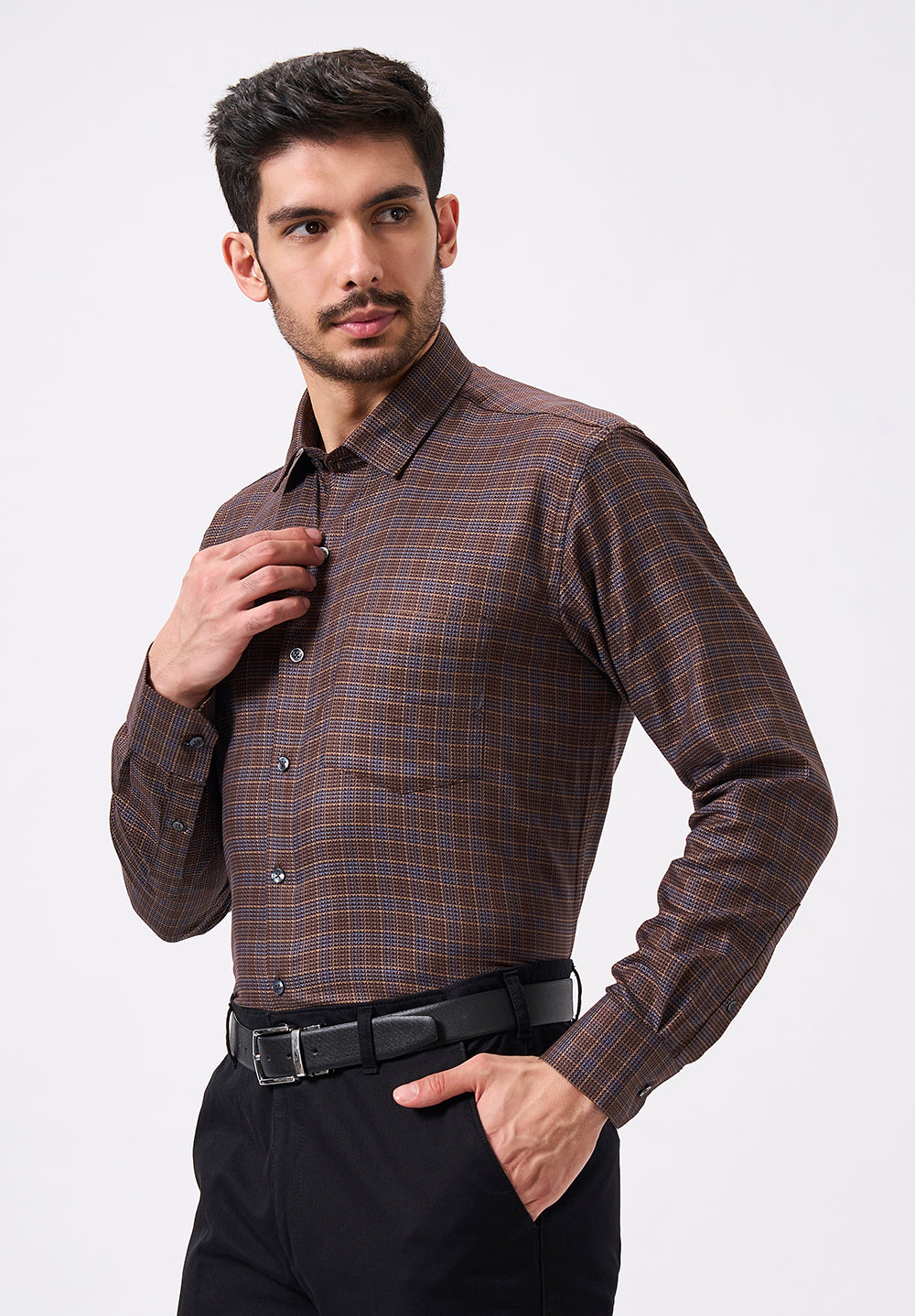 Men Brown Regular Fit Formal Shirt