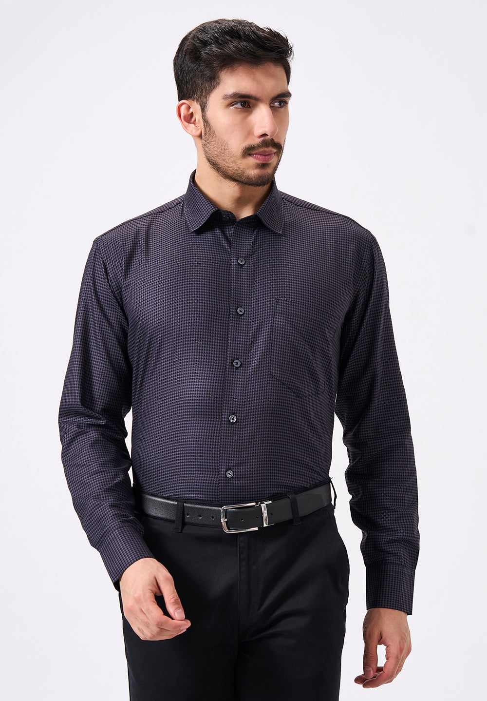 Men Purple Regular Fit Formal Shirt