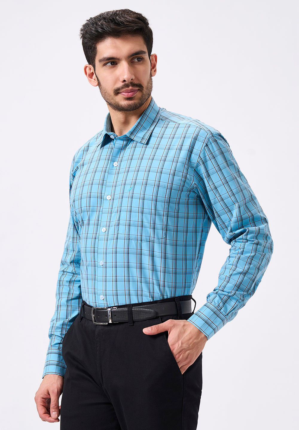 Men Blue Regular Fit Formal Shirt