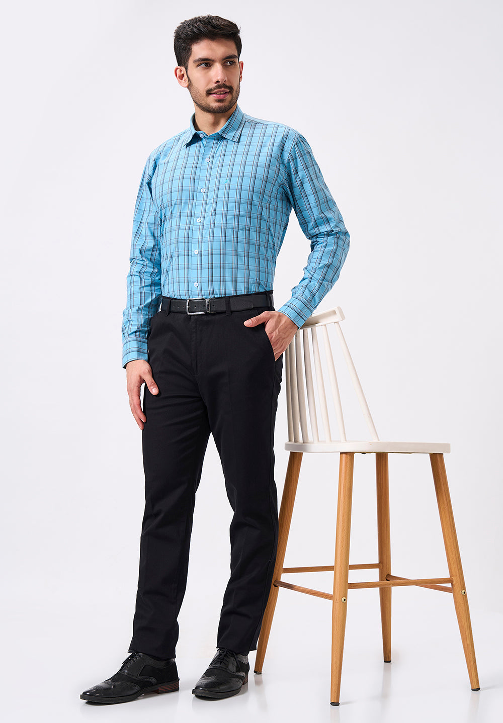 Men Blue Regular Fit Formal Shirt