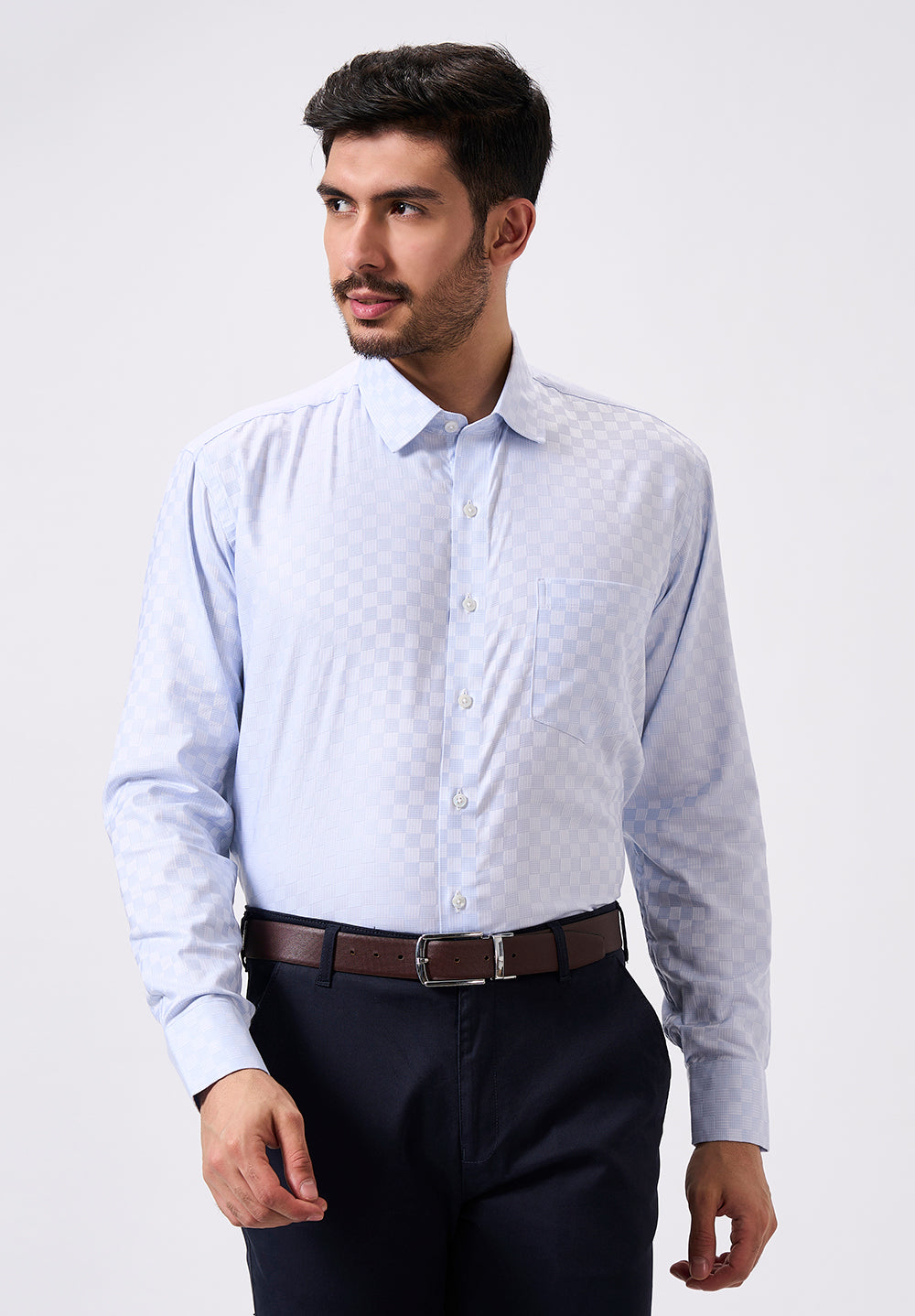 Men Blue Regular Fit Formal Shirt