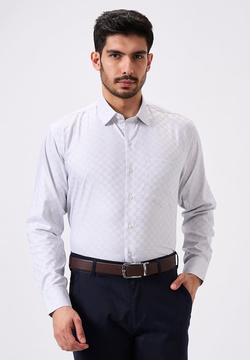 Men White Regular Fit Formal Shirt