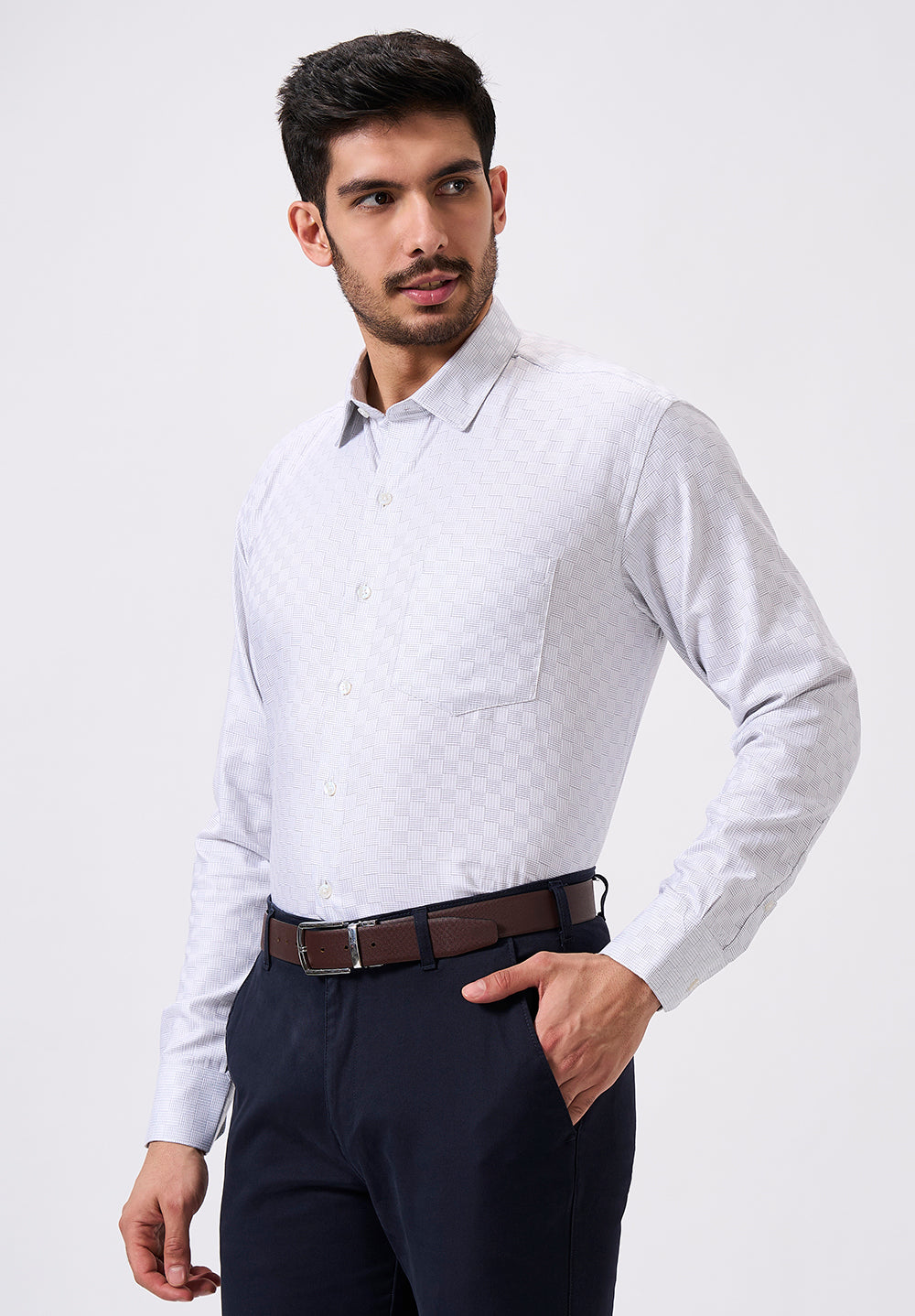 Men White Regular Fit Formal Shirt