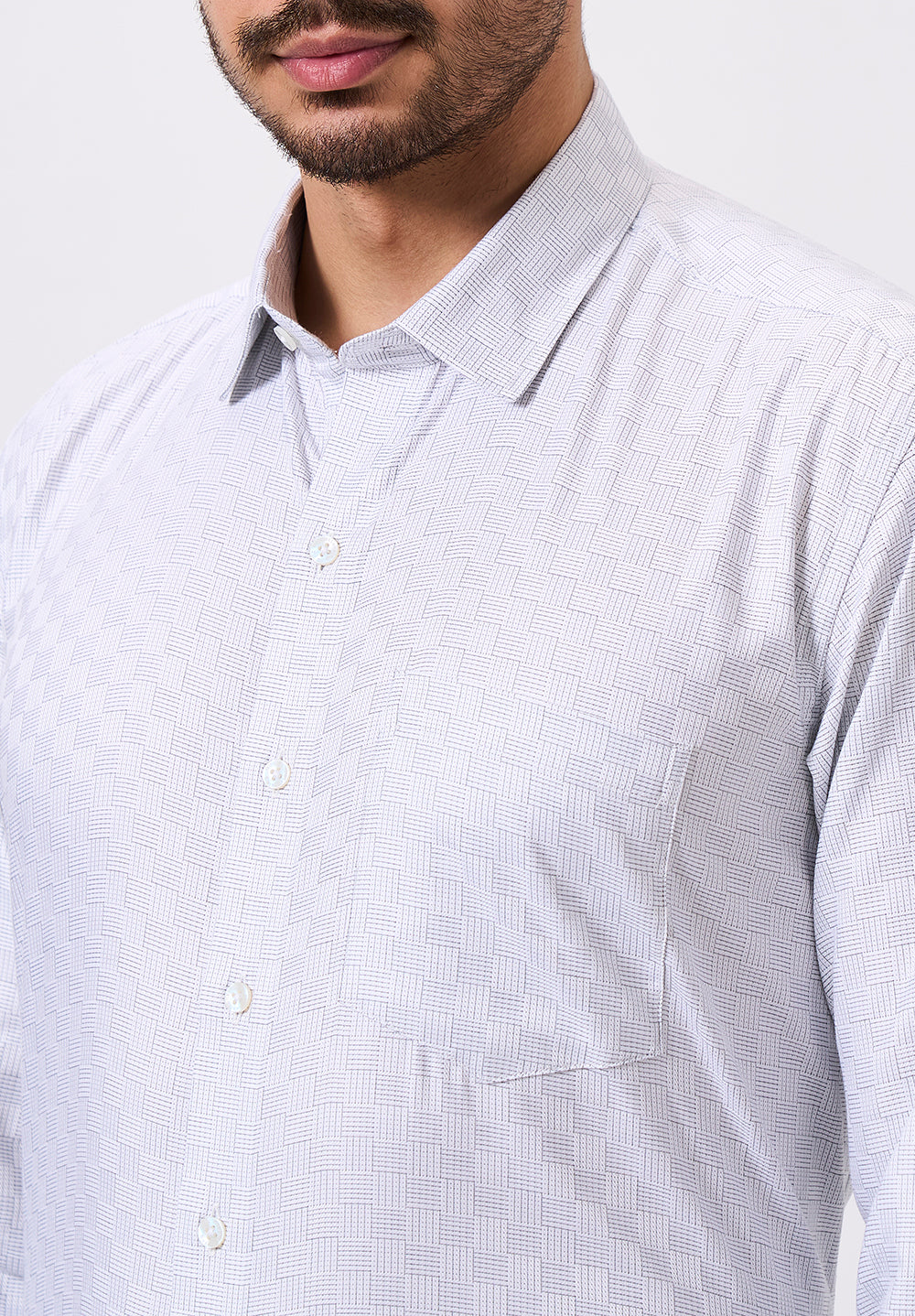 Men White Regular Fit Formal Shirt