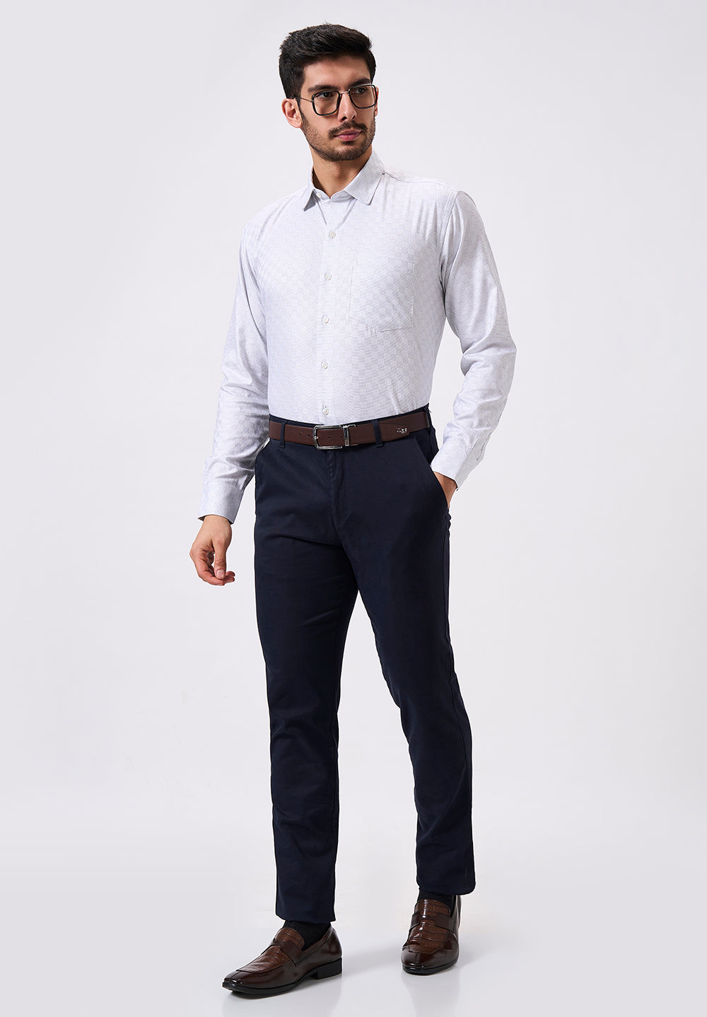 Men White Regular Fit Formal Shirt