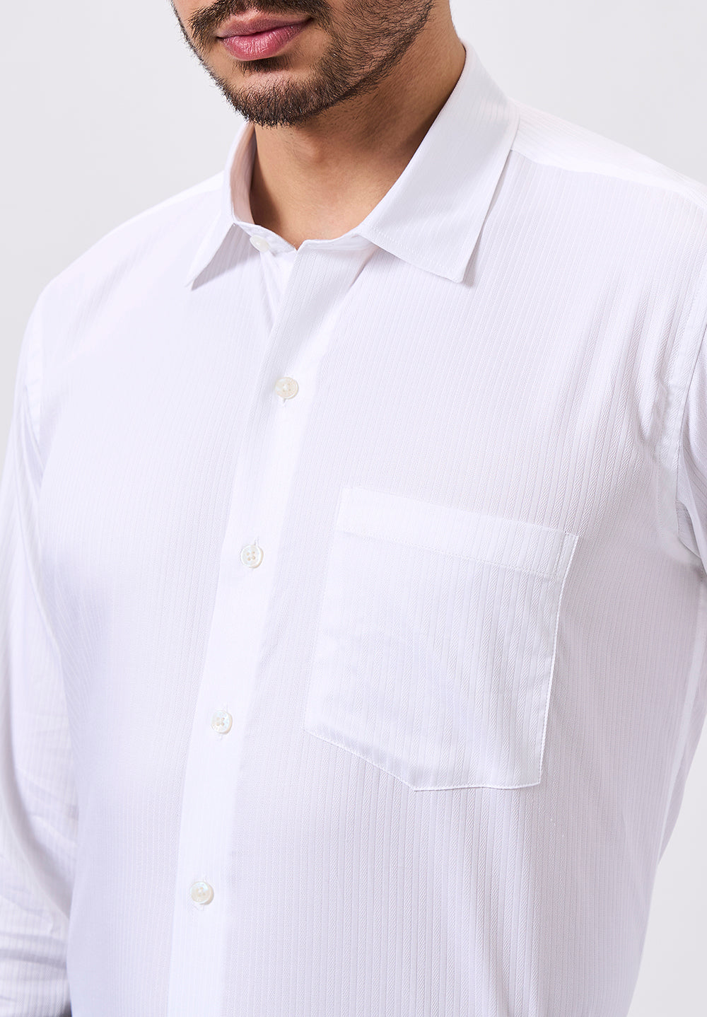 Men White Regular Fit Formal Shirt
