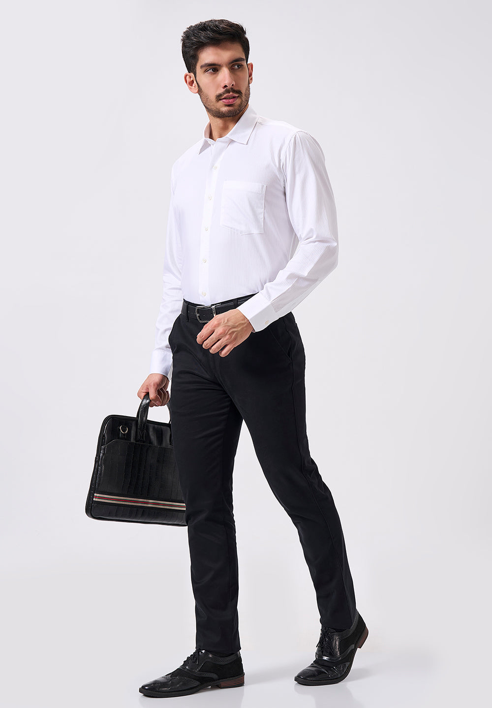Men White Regular Fit Formal Shirt
