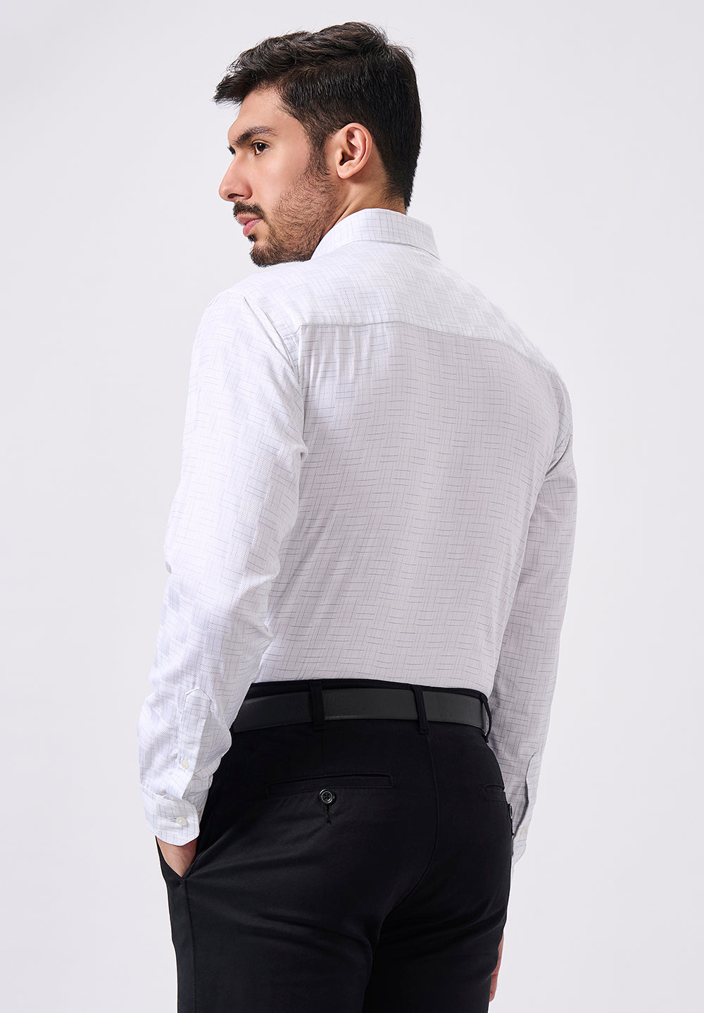 Men White Slim Fit Formal Shirt