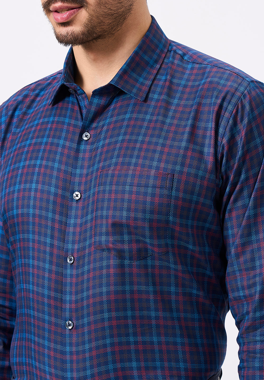 Men Blue Slim Fit Formal Shirt
