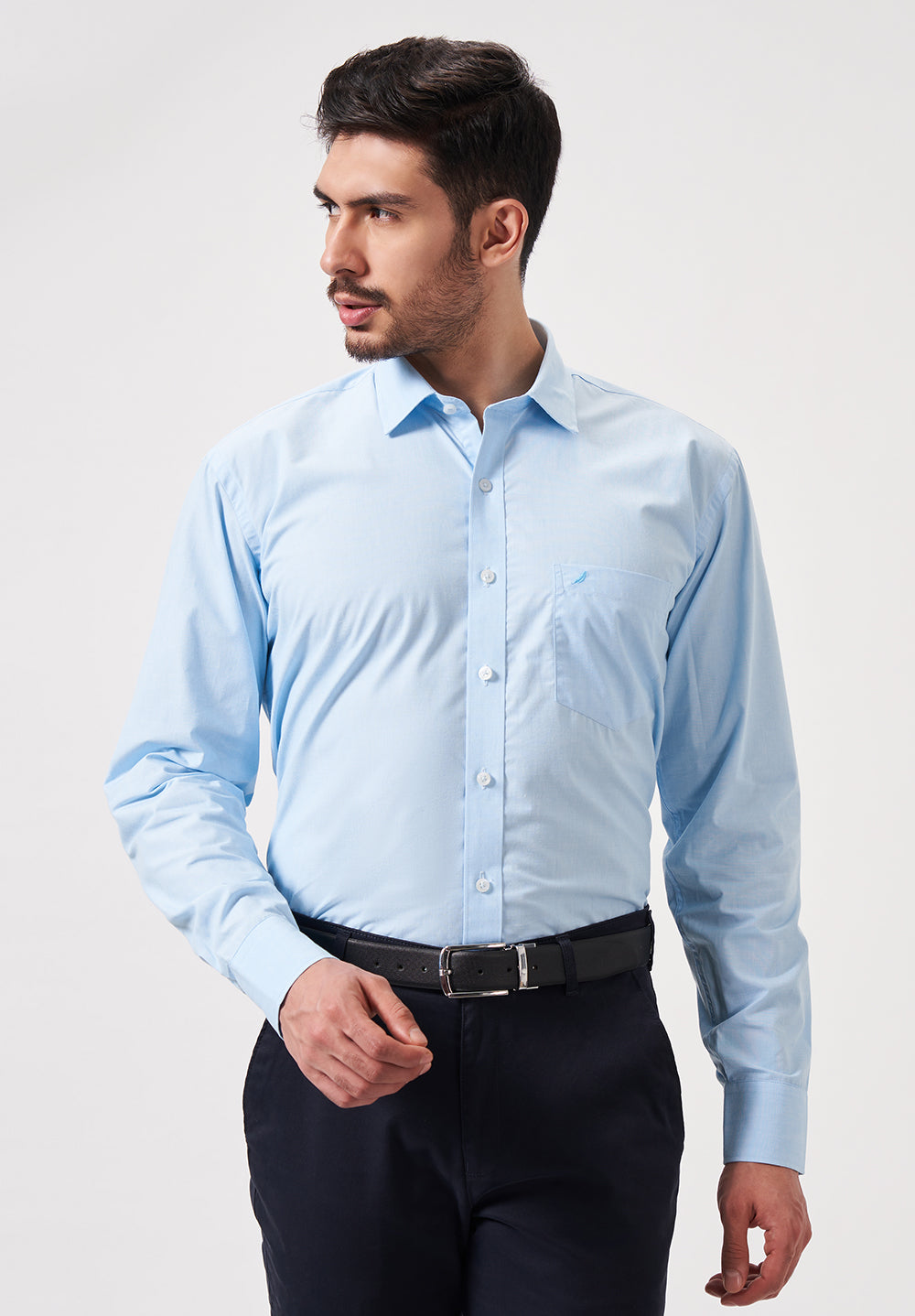 Men Blue Regular Fit Formal Shirt