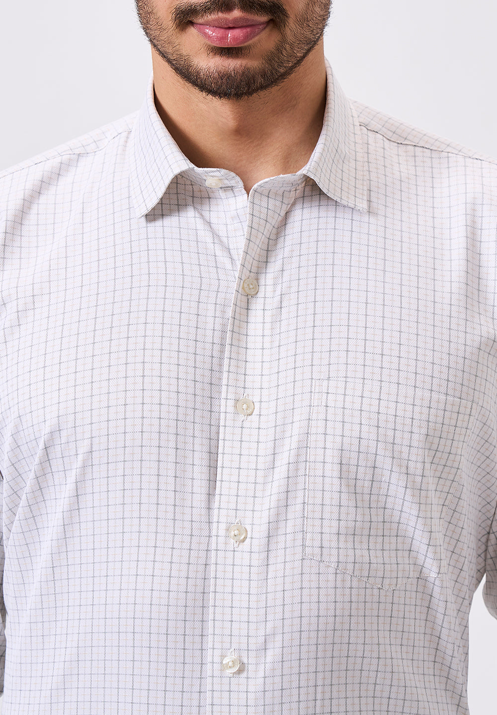 Men White Regular Fit Formal Shirt