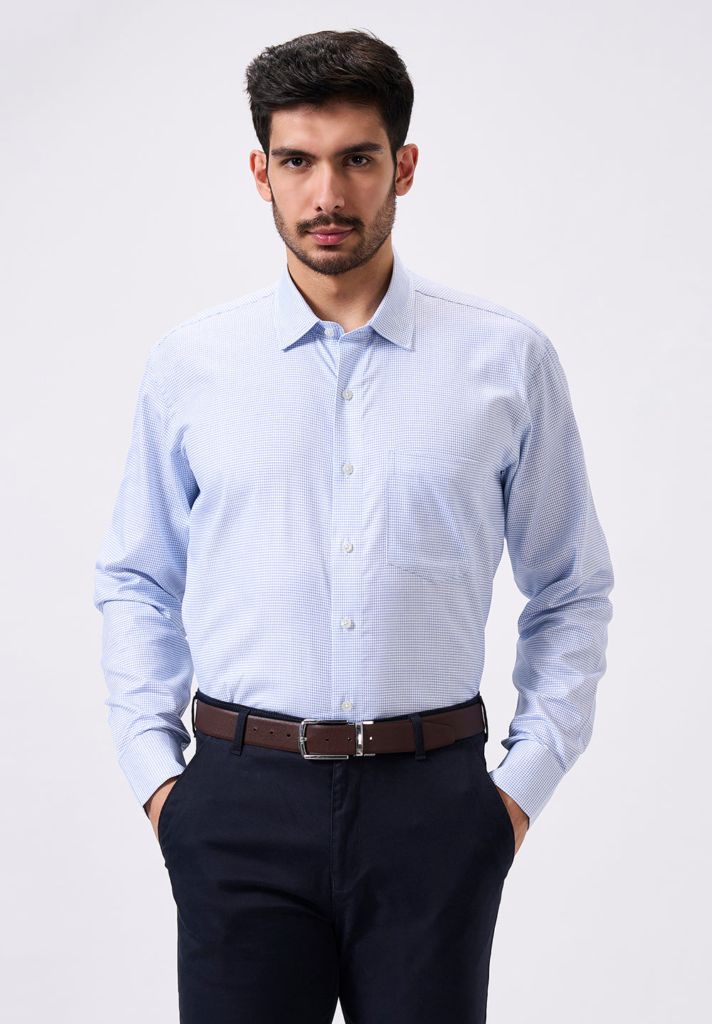 Men Blue Regular Fit Formal Shirt