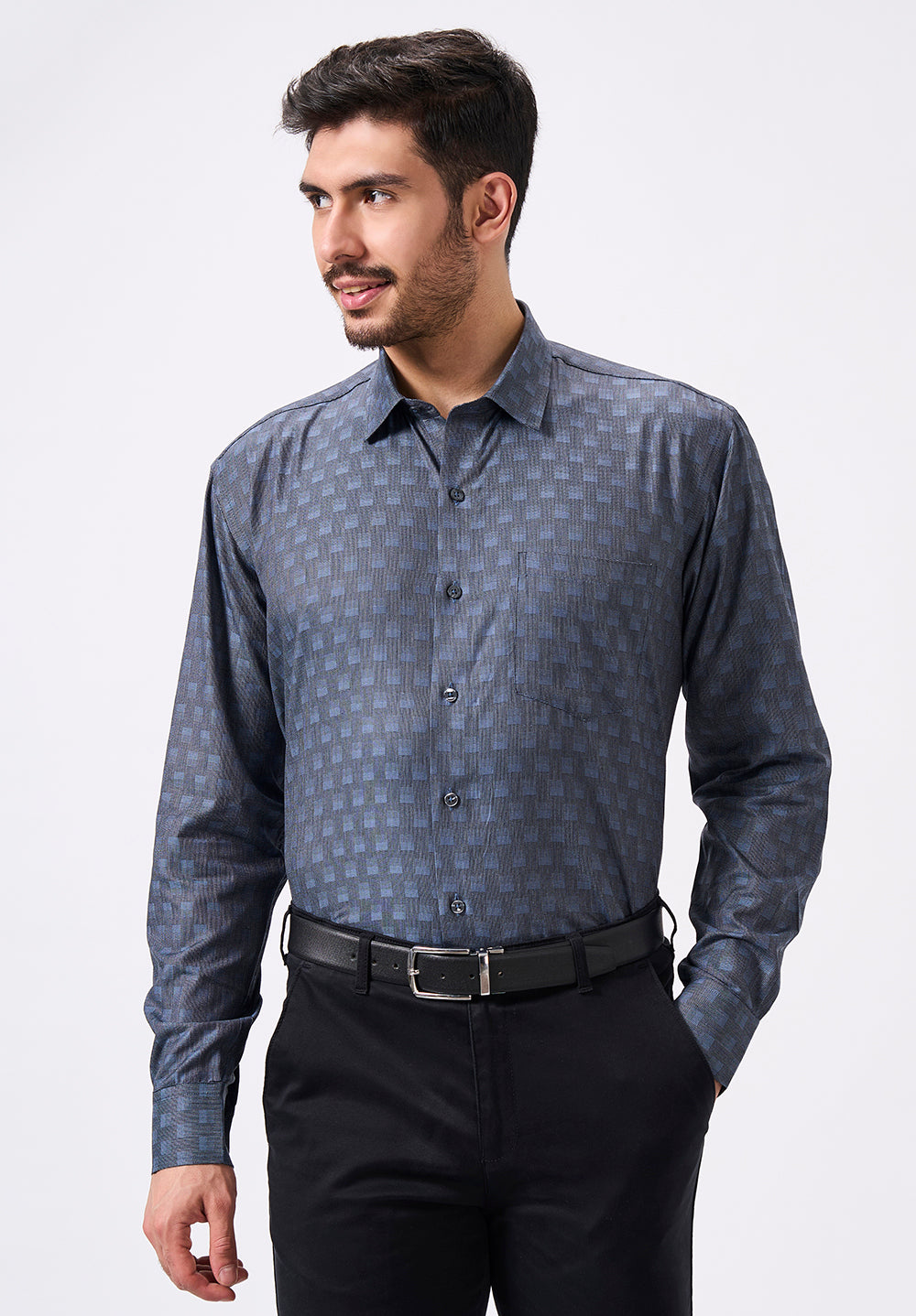 Men Blue Regular Fit Formal Shirt