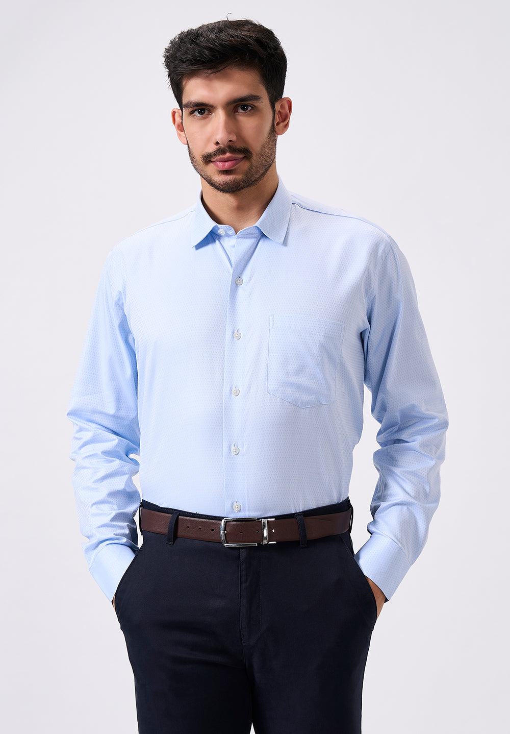 Men Blue Regular Fit Formal Shirt