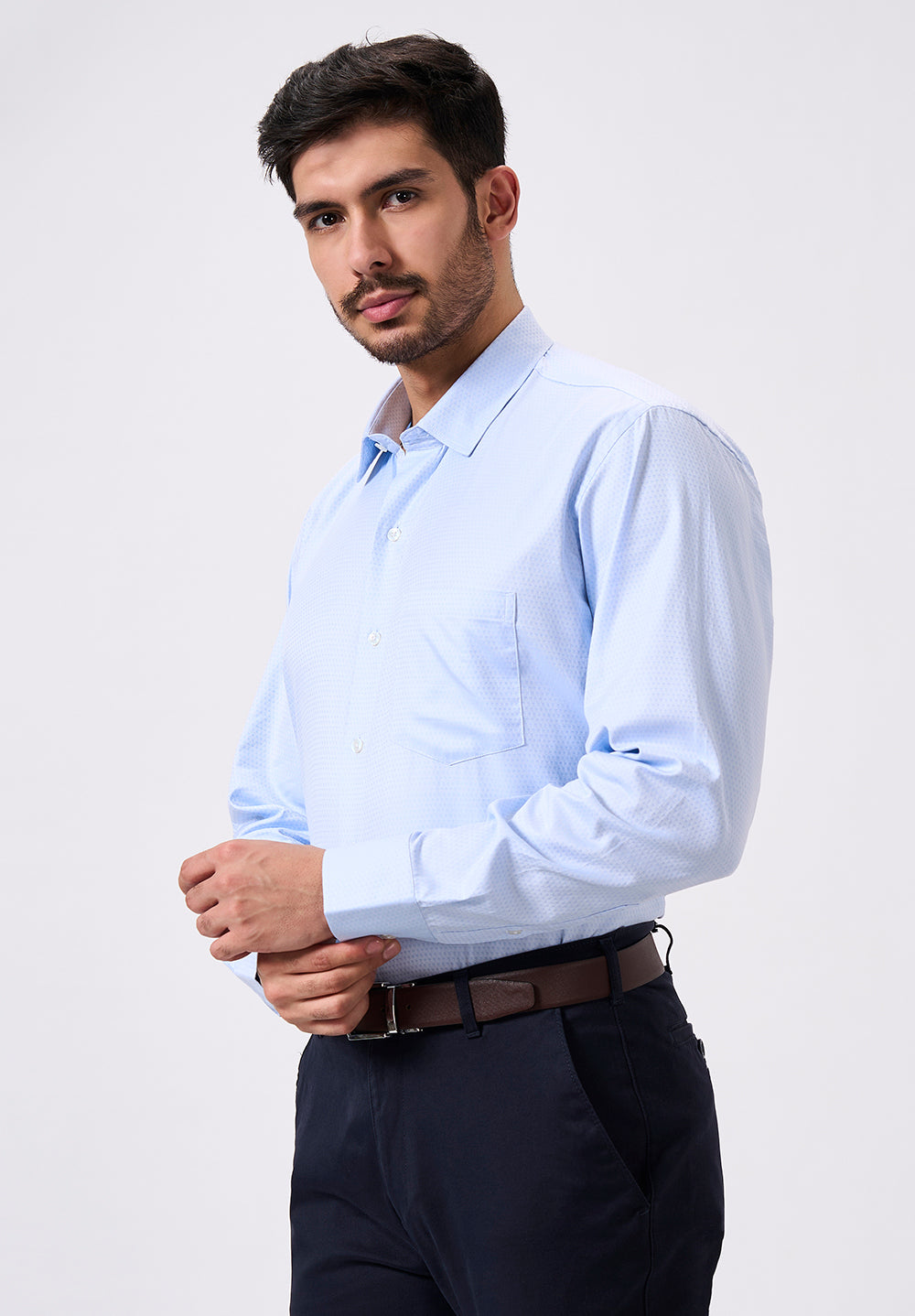 Men Blue Regular Fit Formal Shirt