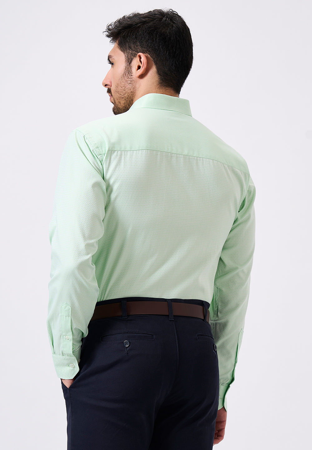 Men Green Regular Fit Formal Shirt