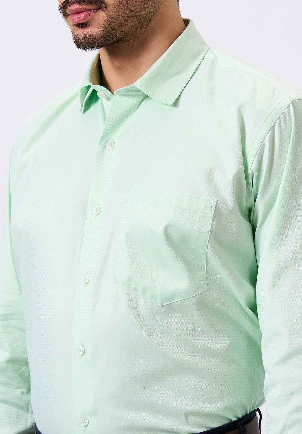 Men Green Regular Fit Formal Shirt