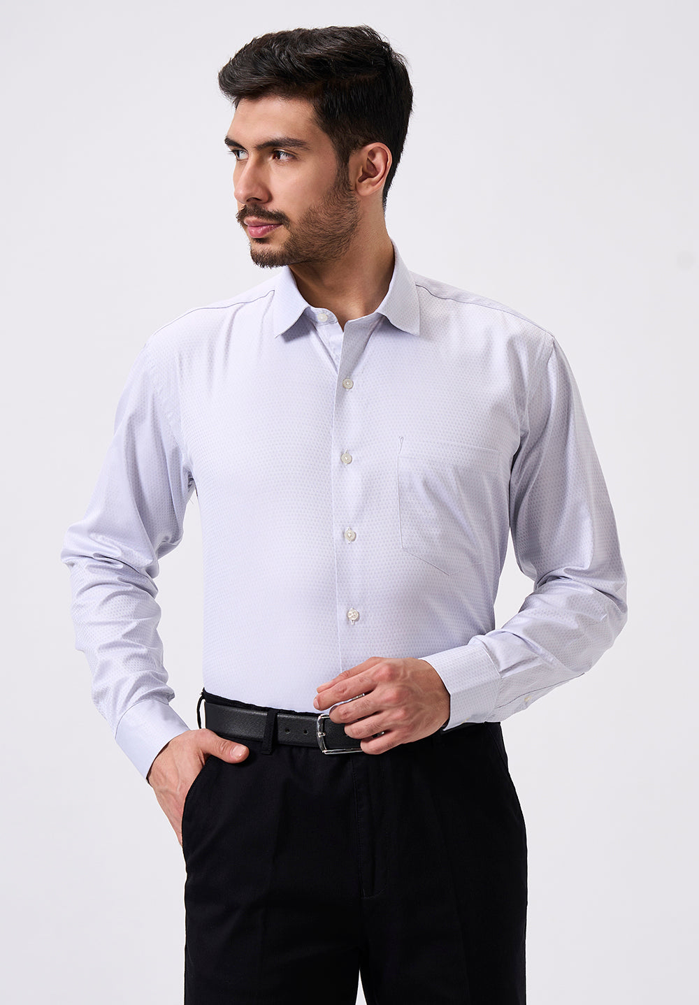Men Grey Regular Fit Formal Shirt