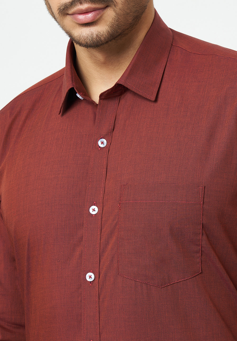 Men Red Slim Fit Formal Shirt