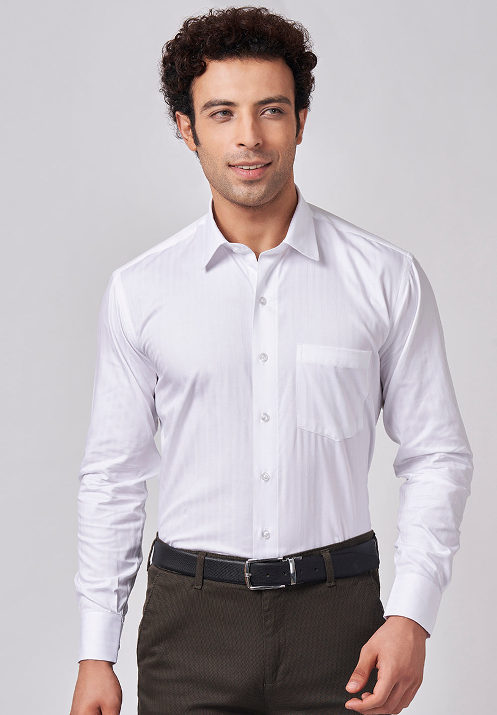Men White Regular Fit Formal Shirt