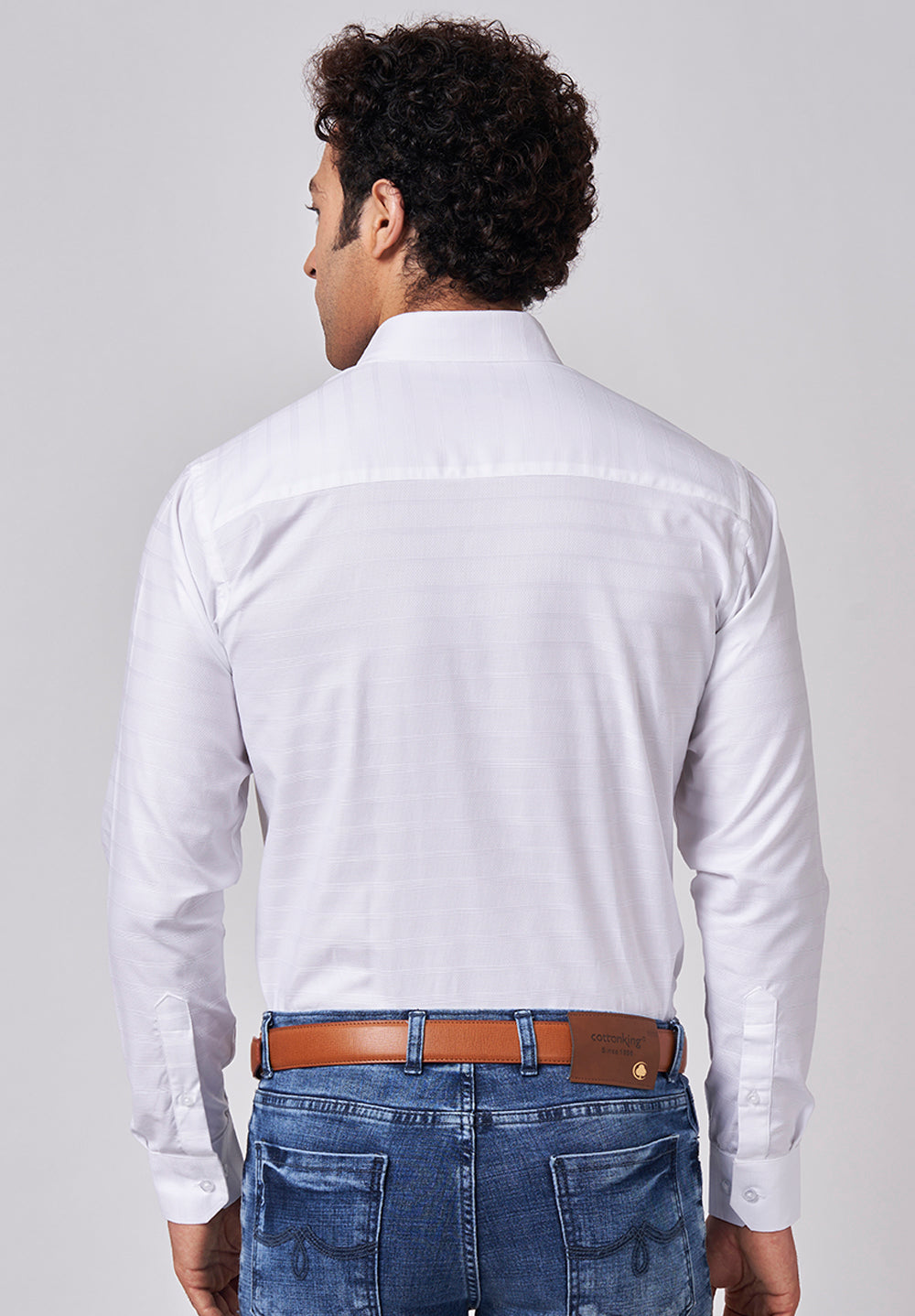 Men White Slim Fit Formal Shirt