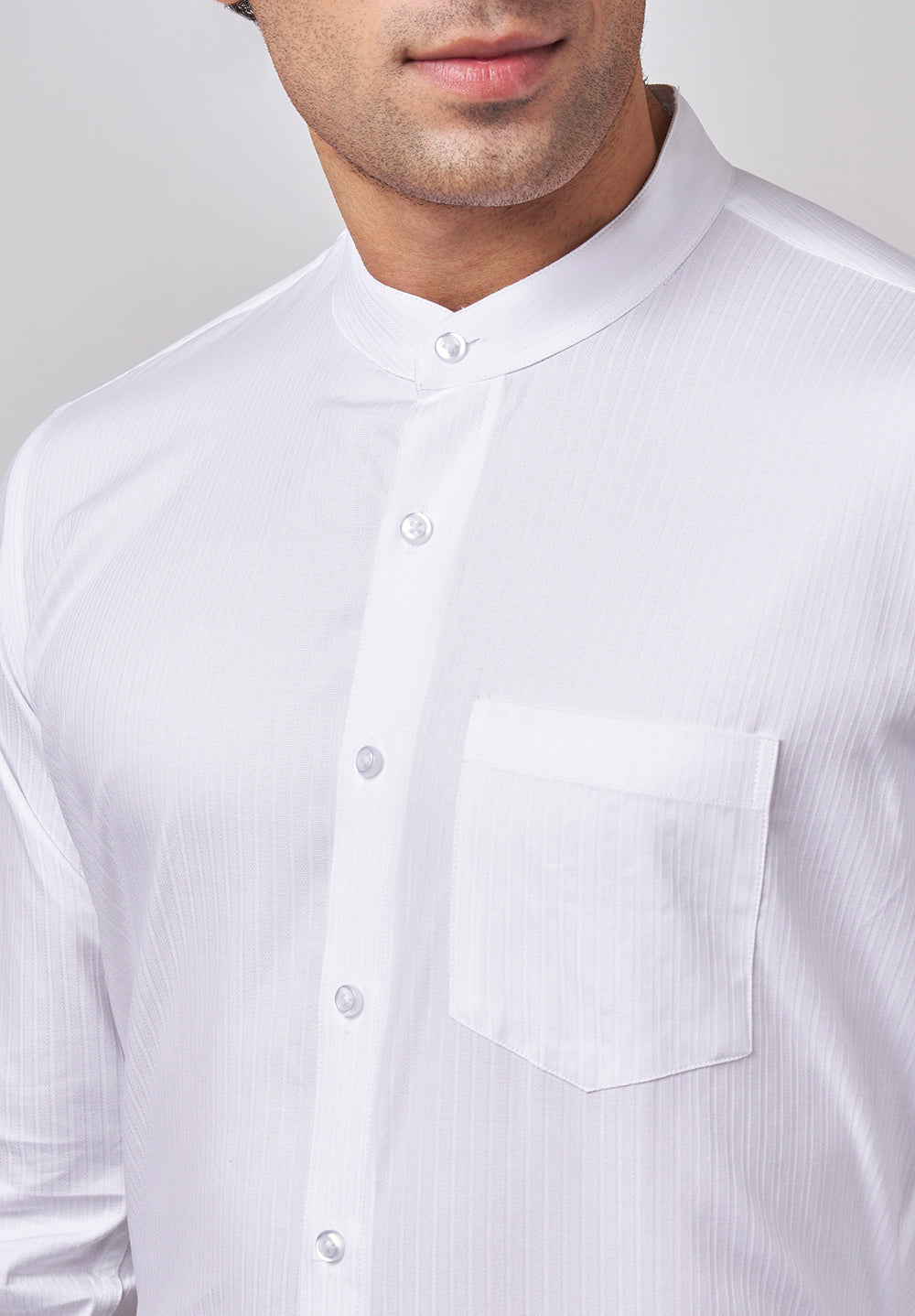 Men White Slim Fit Formal Shirt
